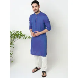 Ethnicity Men Geometric Embroidered Festive Cotton Straight Kurta-picture-17