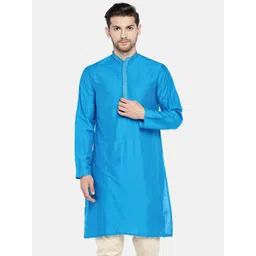 Ethnicity Men Green Embroidered Straight Kurta-picture-22
