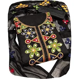 ethnicjunction Women's Chanderi Cotton Embroidered Unstitched Salwar Suit Dress Material with Dupatta-picture-41