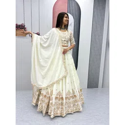 ethnicset Embroidered Semi Stitched Lehenga Choli-picture-16