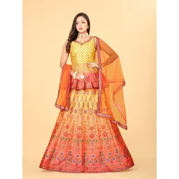 EthnicTree Printed Beads and Stones Ready to Wear Lehenga & Blouse With Dupatta-picture-18
