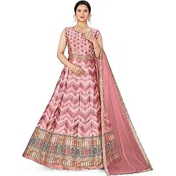 ethnictree Women's Fully Stitched Silk Gown with Net Dupatta for Festive, Paty and Wedding-picture-19