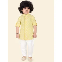 Ethniks Neu-Ron Boys Floral Printed Regular Pure Cotton Kurta with Pyjamas-picture-34