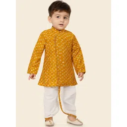 Ethniks Neu-Ron Infant Ethnic Motifs Printed Pure Cotton Straight Kurta With Dhoti Pants-picture-10