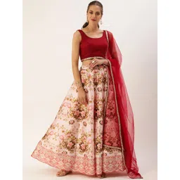 Ethnovog Blue  Pink Embellished Made to Measure Lehenga  Blouse With Dupatta-picture-27