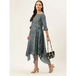 Ethnovog Grey A-Line Midi Dress-picture-21