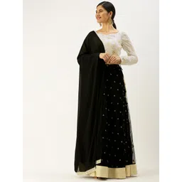 Ethnovog White  Black Made to Measure Lehenga  Blouse With Dupatta-picture-19
