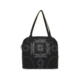 Eume Dragonfly Black Leather Printed Shoulder Handbag-picture-36