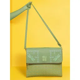 EUME Unisex Green & Yellow Printed Messenger Bag-picture-35