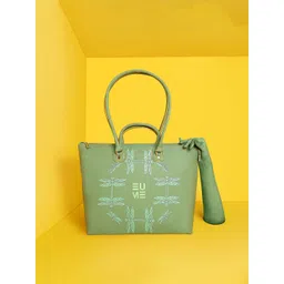 EUME Unisex Green & Yellow Printed Vegan Leather Laptop Bag-picture-34