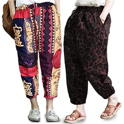 evalaxy Womens/Girls Poly Cotton Pajama & Capri/Nightwear/Outdoor/Loungewear/Trouser (Pack of 2)-picture-49