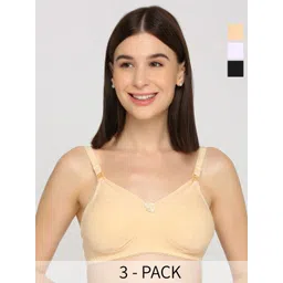 Evamomies Pack Of 3 Full Coverage Cotton Non Padded Non Wired Maternity Bra-picture-25