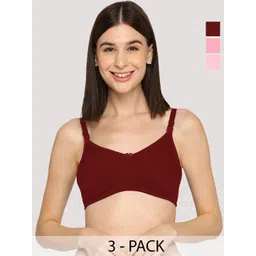 Evamomies Women Pack Of 3 Full Coverage Non Padded Non-Wired Cotton Maternity Bra-picture-27