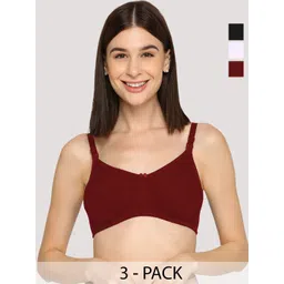 Evamomies Women Pack Of 3 Non Padded Non-Wired Full Coverage Maternity Bra-picture-28