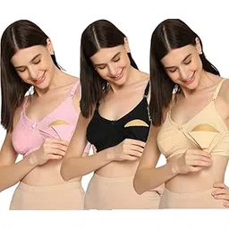 evamomies Women's Cotton Full Cup Non-Wired & Non-Padded Feeding Bra | Nursing Bra | Maternity Bra-picture-49
