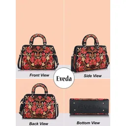 EVEDA Women Floral Printed Structured Satchel Bag image 2