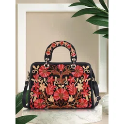EVEDA Women Floral Printed Structured Satchel Bag image 1