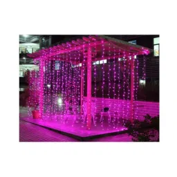Ever Forever 10X10Ft Pink Colour Waterfall Style LED Curtain String Light with Controller-picture-22