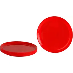 everbuy Unbreakable Plastic (Red) 20 CM Breakfast Plates Quarter Snack Plate Set Half Plate-picture-28