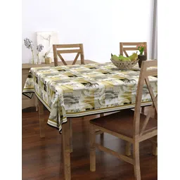 EverHOME Beige Geometric Printed Anti-Skid Rectangle Cotton 4-Seater Table Cover-picture-18
