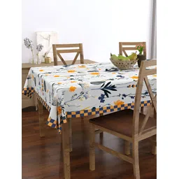 EverHOME Blue Floral Anti-Skid Rectangle Cotton 4-Seater Table Cover-picture-31