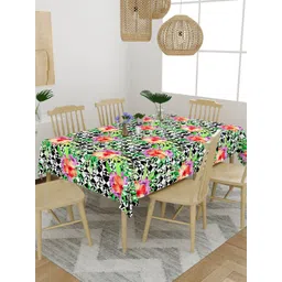 EverHOME Green & Red Floral Printed Cotton 6 Seater Table Cover-picture-11