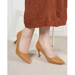 everqupid Women Pointed-Toe Kitten-Heeled Shoes-picture-17