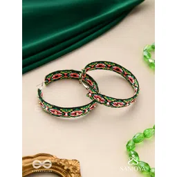EVERSTYLISH Sanjoya Resham & Beads Embroidered Hoop Earrings-picture-41