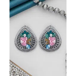 EVERSTYLISH Sanjoya Sequins & Pearls Embroidered & Oxidised Earrings-picture-16