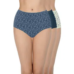 Every De by Amante Grey & Green Cotton Printed Panties - Pack Of 3-image-31