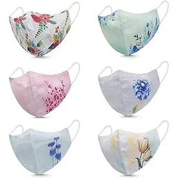 everyy EVERYTHING Fashion Flowers & Plain Soft Washable & Reusable Cotton Masks for Men Women Girls and Boys (Wallpaper - 6)-picture-12