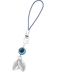 Evil Eye Charm Mobile Phone Strap with Silver Feather Pendant, Blue Cord-picture-10