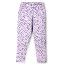 Evimo Single Jersey Knit Full Length Floral Printed Leggings - Blue-picture-16