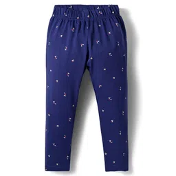 Evimo Sinker Knit Full Length Leggings With Floral Buds Print - Navy Blue-picture-15