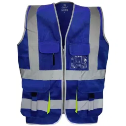 Evion Medium Size Royal Blue Reflective Safety Jacket, ES-024-image-10