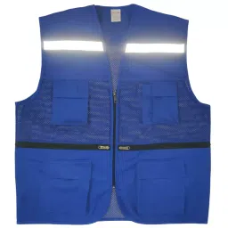 Evion Medium Size Royal Blue Reflective Safety Jacket, ES-036-image-7
