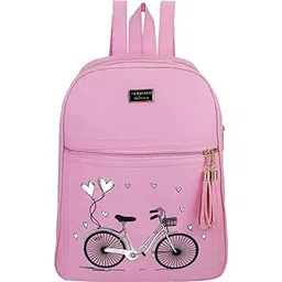 evolic Backpack for Womens,Girls,Kids,Female. Pu Leatherette Fabric Travelling Outdoor, Picnic,School, College Office Work Casual Daily use|Pink,15Ltrs(Cycle Pink Backpack...250,Bag)-picture-51