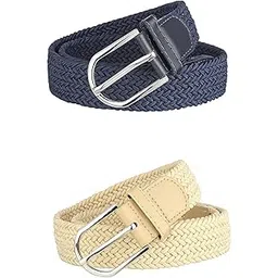 evolon deals Men's Women's Cotton Canvas Stretchable Braided Belt Combo of 2 Pack Belt Free Size Fit on Upto 34 Inch Waist-picture-27