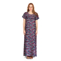 evolove Women Floral Printed Maxi Nightdress-picture-26