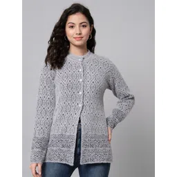 eWools Ethnic Motifs Printed Round Neck Woollen Cardigan-picture-39