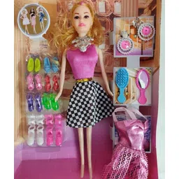 exaltedcollection Happy Girl Doll Series With Doll Dresses Set For Kid-picture-14