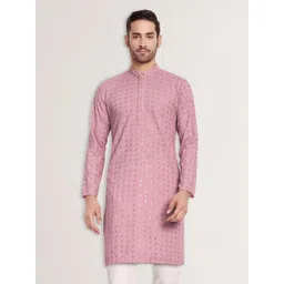 Excent Men Embroidered Sequinned Kurta-image-28