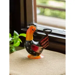 ExclusiveLane Black & Orange Sheet Metal Tea Light Candle - Set of 1-picture-40