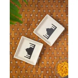 ExclusiveLane Daawat-e-Taj Beige Ceramic Serving Platters - Set of 2-picture-29