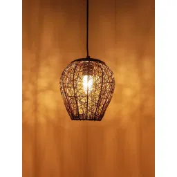 ExclusiveLane 'Glamorous Mesh' Black Iron Hand-Etched Pendant Lamp - Set of 1-picture-40