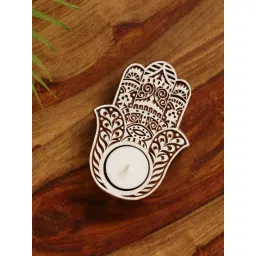 ExclusiveLane Hand-Carved Block Tea-Light Holder In Sheesham Wood-picture-21