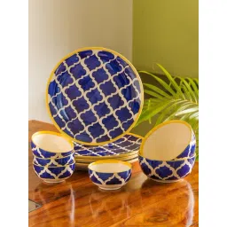 ExclusiveLane Handpainted Ceramic Diner Sets With Dinner Plates, Katoris & Serving Bowls-picture-35