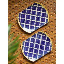 ExclusiveLane 'Moroccan Platter Pair' Hand-Painted Dinner Plates In Ceramic (Set Of 2)-picture-15