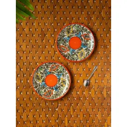 ExclusiveLane 'Mughal Bagheecha' Hand-painted Ceramic Side/Quarter Plates (Set of 2, Microwave Safe)-image-28