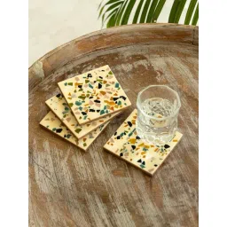 ExclusiveLane Multicolor Resin Terrazzo Handcrafted Coasters - Set of 4-image-33